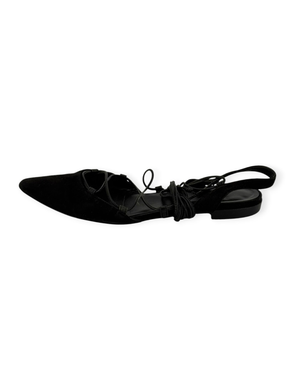 Saint Laurent Black Suede Slingback Flats